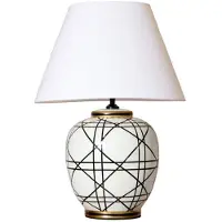 PR Home bordlampe New York, hvit, høyde 60 cm, keramikk