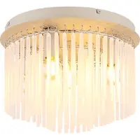 Globo Taklampe Gorley, hvit/sand, glass, Ø 32 cm, 5 lyskilder, E14