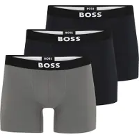 BOSS for man. 50544272 Set of 3 boxer shorts in grey stretch cotton, black (M), Homewear