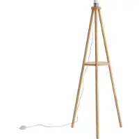 QAZQA Skandinavisk gulvlampe med trebein i tre - Lou
