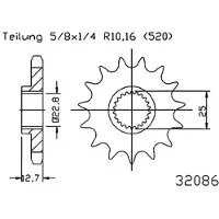 Esjot 32086 520 Fremre Tannhjul
