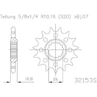 Esjot 32153 520 Racing Fremre Tannhjul