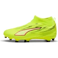 Puma ULTRA 6 MATCH+ Laceless FG/AG Football Boots Youth, Shoes, Yellow Alert/Black/Glowing Red, 36