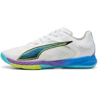 Puma Accelerate NITRO SQD 4 Game On Handball Shoes Unisex, Shoes, White/Glowing Red/Ultra Blue, 38.5