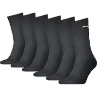 Puma Unisex Crew Socks 6 pack, Clothing, Black, 35-38
