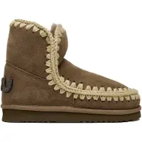 Mou for woman. MU.FW101050A Eskimo 18 suede - glitter logo (40), Leather, 5 to 8 cm, None, Casual, Taupe