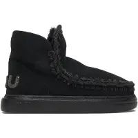 Mou for woman. MU.FW411001A Eskimo sneaker bold suede - glitter logo (40), Leather, Black, Flat, None, Casual