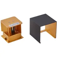 LINDBY utendørs LED-vegglampe, Nivar, kantet, svart/gull, 10 cm