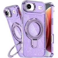 Mtp Products iPhone Air Glitter Hybrid-deksel med kickstand - MagSafe-kompatibel - Lilla