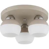 Globo Taklampe Ragusa, Ø 31 cm sand/krom, metall/glass, 3 lyskilder