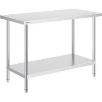 Vevor rustfritt stål arbeidsforberedelsesbord Kommersielt arbeidsbord matlaging 24x48x34in