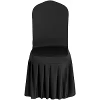 Vevor 30 stk. svarte stoltrekk, polyester spandex stoltrekk, stretchtrekk for bryllupsfest, spisestue, bankett, flate stoltrekk, passer til stolmål opptil 20,08 x 17,72 x 37,4 tommer
