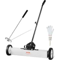Vevor 24-tommers magnetisk feiemaskin med hjul, 23 kg kapasitet, med teleskopisk magnetisk oppsamlingsverktøy, justerbart håndtak, magnetisk oppsamlingsfeiemaskin for å plukke opp spiker og skruer, fo