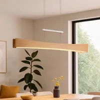 Elobra LED-hengelampe Peru, eik/nikkel, lengde 116 cm