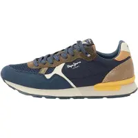 Pepe Jeans for man. PMS400021 Brit Essence navy shoes (43), Flat, Laces, Casual