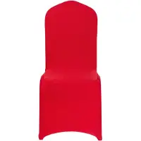 Vevor 50 stk. røde stoltrekk, polyester spandex stoltrekk, stretchtrekk for bryllupsfest, spisestue, bankett, flate stoltrekk, passer til stolmål opptil 20,08 x 17,72 x 37,4 tommer