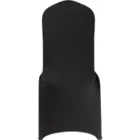 Vevor 150 stk. svarte stoltrekk, polyester spandex stoltrekk, stretchtrekk for bryllupsfest, spisestue, bankett, flate stoltrekk, passer til stolmål opptil 20,08 x 17,72 x 37,4 tommer