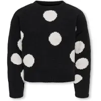 Kids Only Genser - Strikk - KogSus - Black/Egret/Polka Dot Assym - - 7-8 år (122-128) - Genser
