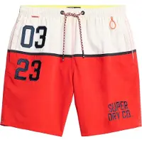 Superdry for man. M3010249A 43.2 cm swimming costume with red nautical logo (S), Beachwear, Recycled Polister, Sustainable