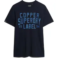 Superdry for man. M1011900A Workwear T-shirt from the Copper Label navy range (M), Casual, Cotton, Short sleeve