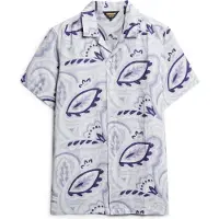 Superdry Open Collar Print Kortarmet Skjorte