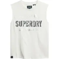 Superdry for woman. W6011899A Tight T-shirt white (S), Casual, Cotton, Sleeveless / Straps