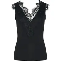 Pieces Ilu Braces Kort Ermet V-hals T-skjorte