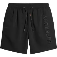 Superdry for man. M3010227A Premium black embroidered swimming costume (M), Beachwear, Sustainable, Recycled polyester