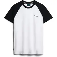 Superdry for man. M1011838A Essential white organic cotton baseball jersey (L), Casual, Short sleeve