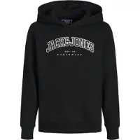 Jack & Jones Hettegenser - JjeCaleb - Svart/Loose - - 8 år (128) - Hettegenser
