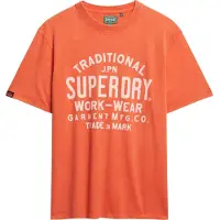 Superdry for man. M1012204A Machined Goods Workwear orange T-shirt (M), Casual, Cotton, Short sleeve