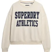 Superdry for woman. W2012441A Relaxed Applique beige sweatshirt (XL), Casual, Cotton, Long sleeve