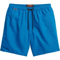Superdry for man. M3010246A Premium embroidered swimming costume 43.2 cm blue (S), Beachwear, Recycled Polister, Sustainable