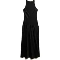 Superdry Satin Racer Ermeløs Lang Kjole