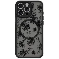 Mtp Products iPhone 15 Pro Stilig beskyttende magnetisk-deksel - Blekkblomster