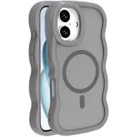 Mtp Products iPhone 16 Bølgekant magnetisk hybrid-deksel - Grå