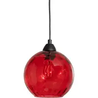 Opviq Benek pendellampe, rød, glass, Ø 20 cm, E27