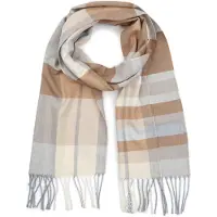 Suitable Skjerf Softfeel Rutete Off-white Grå Beige