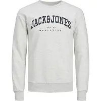 Jack & Jones Collegegenser - JjeCaleb - White Melering - - 10 år (140) - Collegegenser