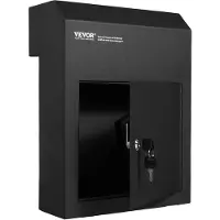 Vevor Through The Door Key Drop Box 12x6x16" postkasse med 1,8"12" nøkkellås svart