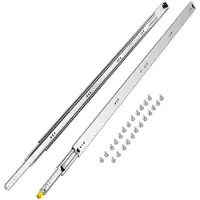 Vevor 1 par fullt uttrekkbare skuffeskinner 16 18 20 24 30 35 37,4 59 24 32 36 40 48 60 tommer, 250 lbs lastekapasitet Låsbare skuffeskinner, kulelager med låsbar sidemontert skuffeskinne