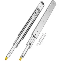 Vevor 1 par fullt uttrekkbare skuffeskinner 18 20 22 28 30 32 36 38 40 44 48 52 56 60 tommer, 500 lbs lastekapasitet låsbare skuffeskinner, kulelager med låsbar sidemontert skuffeskinne