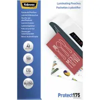 Fellowes Laminating Pouches Protect 175 Micron - 175 mikroner - 100-pack - glanset - gjennomsiktig - A3 (297 x 420 mm) lamineringspunger