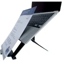 R-Go Tools R-Go Document laptop stand Riser - Notebookstativ - ergonomic folding and adjustable, with document holder, AGR certified - 10 - 22 - svart