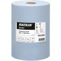 Katrin Industrirull, verkstedrull, Basic, 2-lags, 360 m x 38 cm, Ø29 cm, blå, blandede fibre - (2 ruller per kartong)
