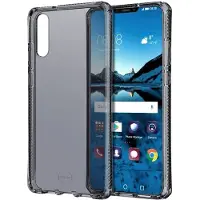 Itskins Spectrum Clear Antimicrobial - Baksidedeksel for mobiltelefon - termoplast-polyuretan (TPU) - svart, gjennomsiktig - for Huawei P20