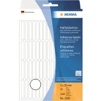 Herma - Permanet adhesiv - hvit - 5 x 35 mm 1920 etikett(er) (32 ark x 60 merkelapper