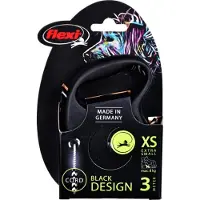 Flexi Black Design XS snor 3 m, 8 kg, sort