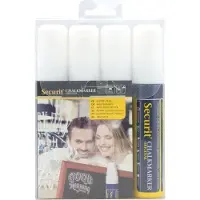 Securit original kridtmarker sæt med fire i hvid - (12 stk.)