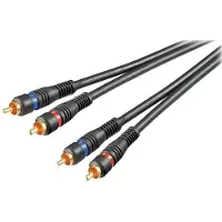 Goobay - Lydkabel - kombinert lyd - RCA plugg til RCA plugg - 1.5 m - dobbeltskjermet koaksial - svart